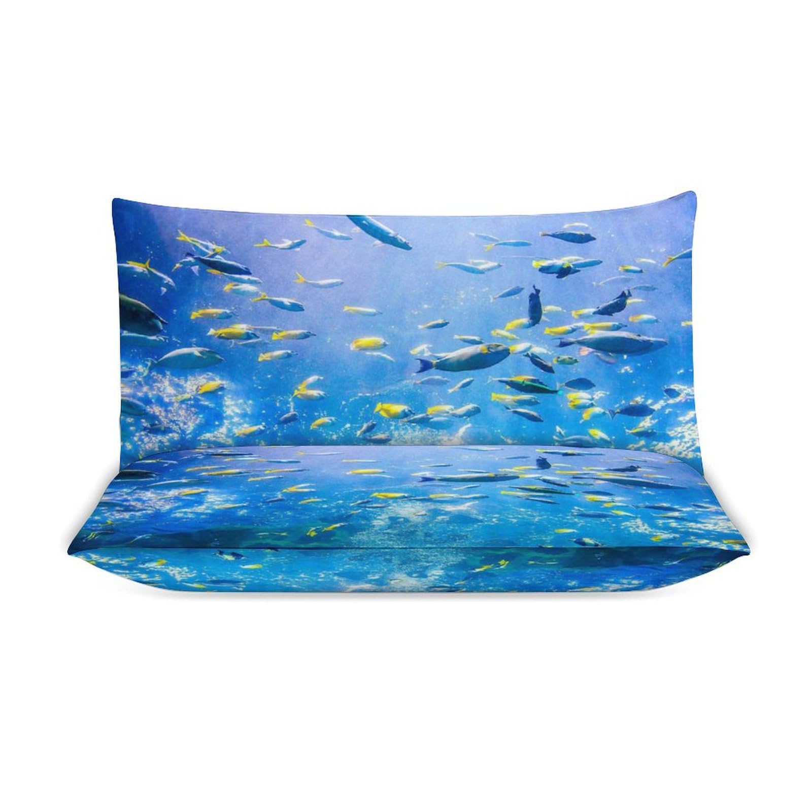 Amazon｜布団カバー 3点セット かわいい 深海 青い海 魚柄 かわいい